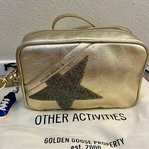GOLDEN GOOSE Star Bag in Gold Metallic Leather with Swarovski Star